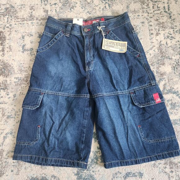 Y2K 90's Old Navy Jorts Jean Skate Shorts Boys Youth Size 16 Denim Vintage NWT - Picture 1 of 11